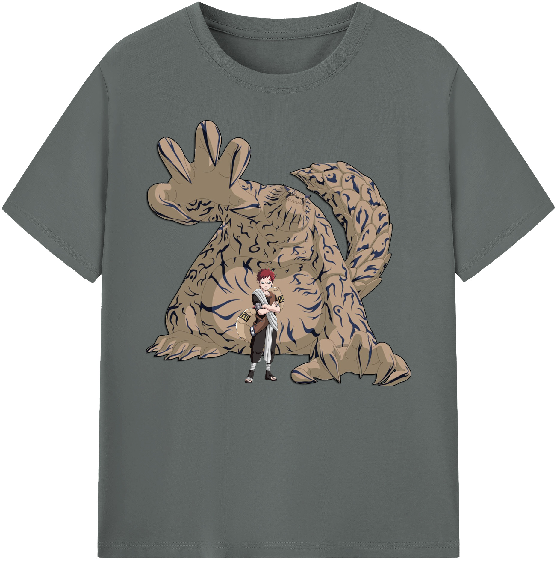 （画像用） NARUTO -ナルト- ガアラ Gaara 綿100％ メンズ半袖Tシャツ｜肌触りやわらか＆通気性